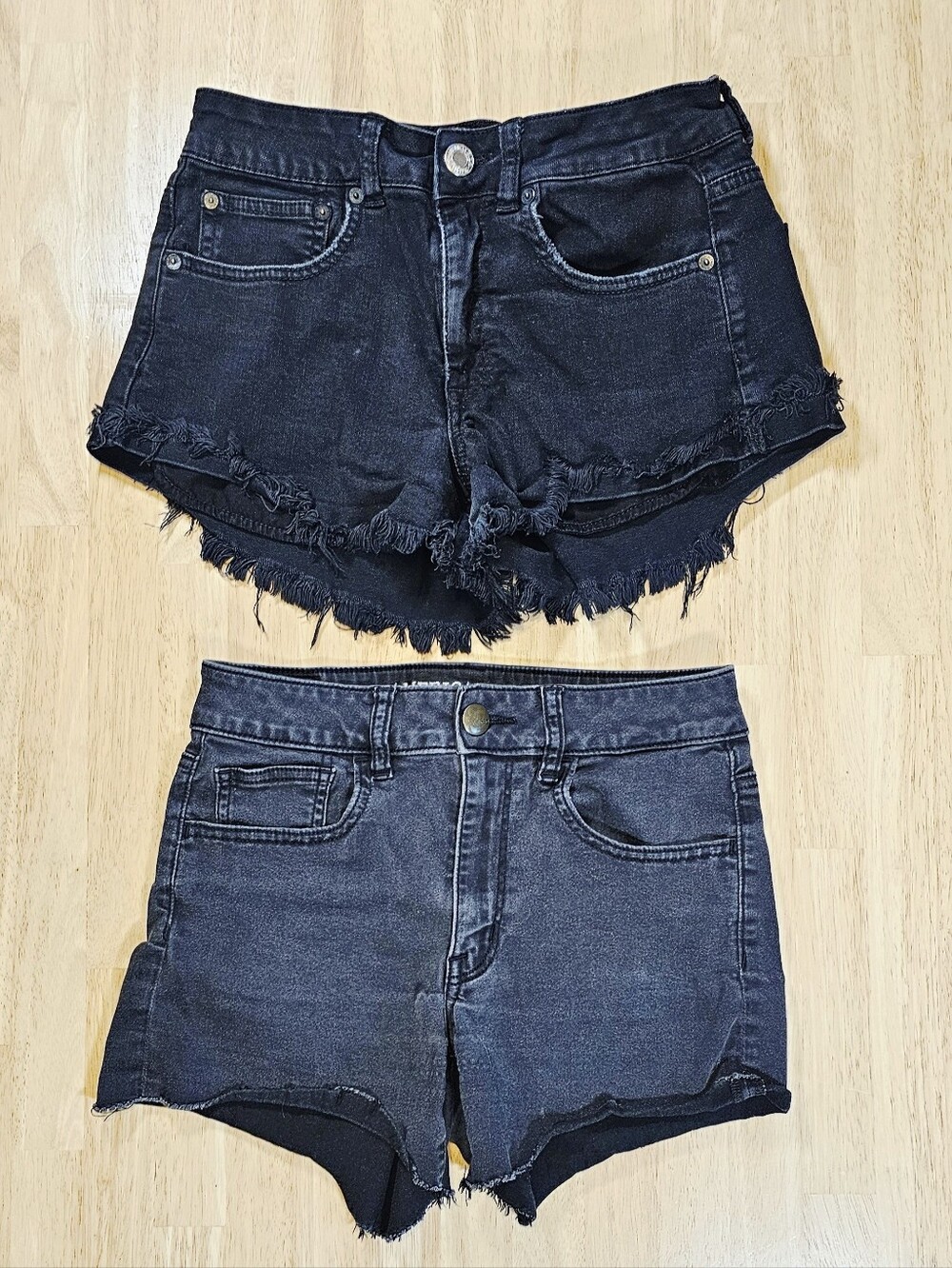Set of 2 AEO Black Denim Shorts